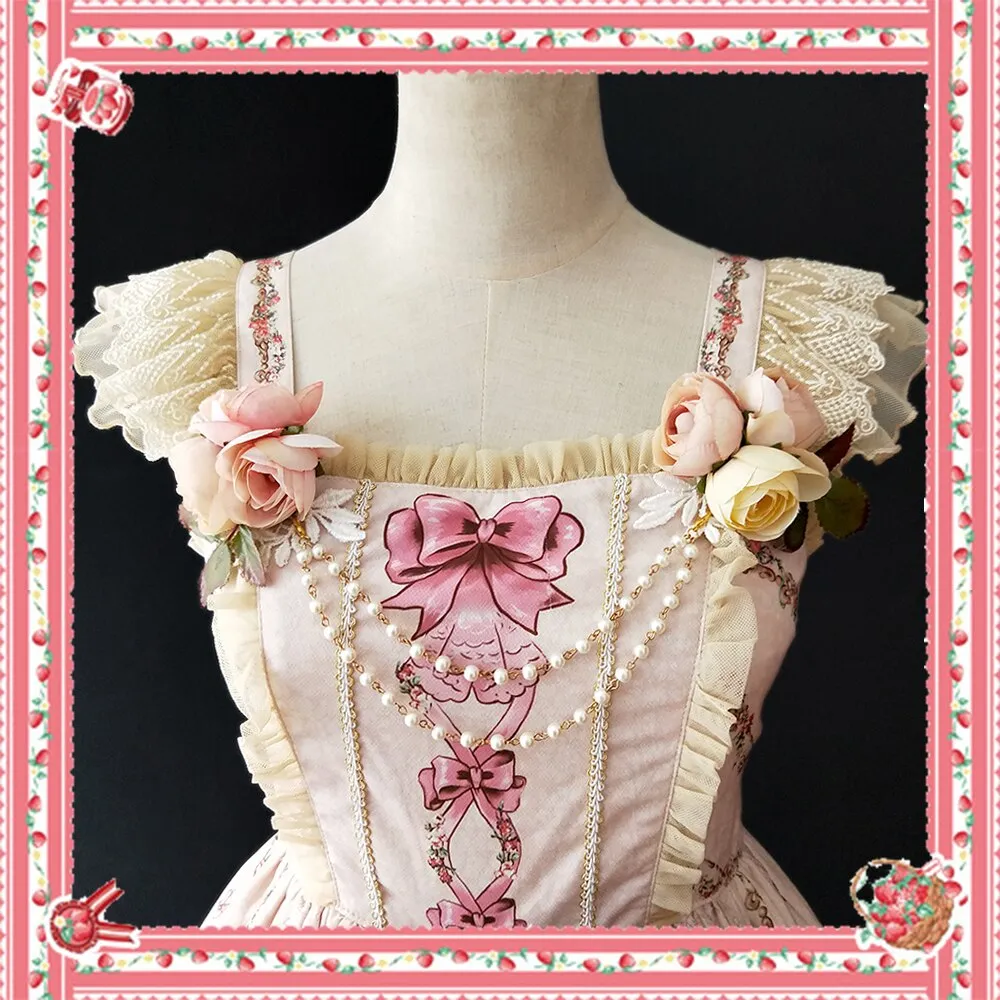 Sweet Lolita Chain Brooch with Flowers by Infanta