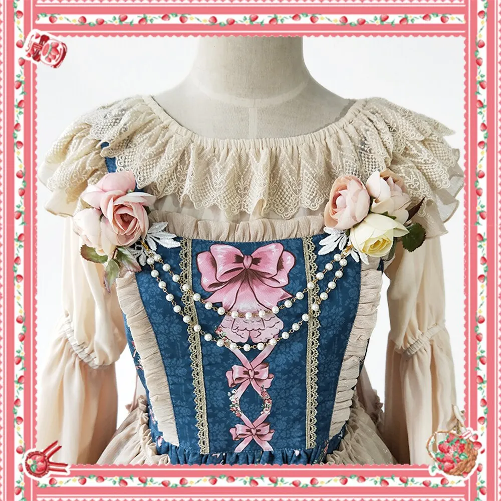 Sweet Lolita Chain Brooch with Flowers by Infanta