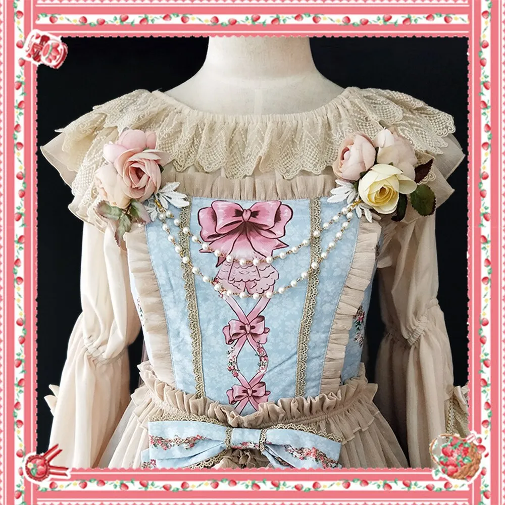 Sweet Lolita Chain Brooch with Flowers by Infanta