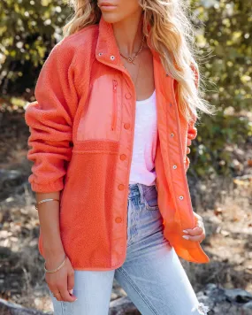 TastyHottie - Cabin Pocketed Fleece Jacket - Coral