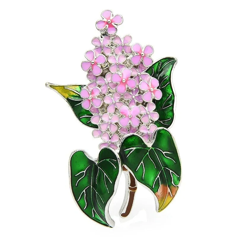 TEEK - Enamel Lilac Flower Brooches