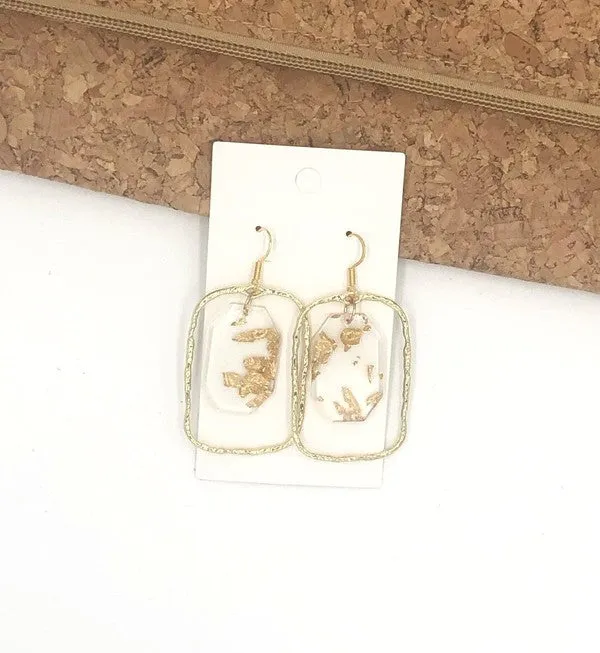 TEEK - Gold Flake Acrylic Chandelier Earrings