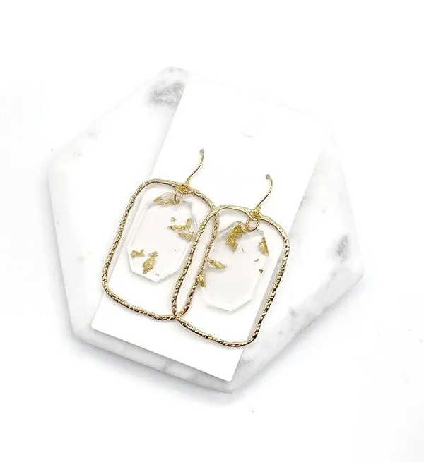 TEEK - Gold Flake Acrylic Chandelier Earrings