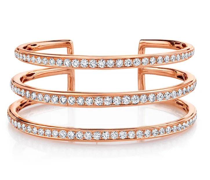 THREE ROW DIAMOND CUFF