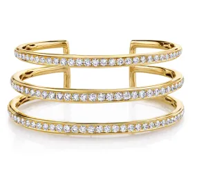 THREE ROW DIAMOND CUFF