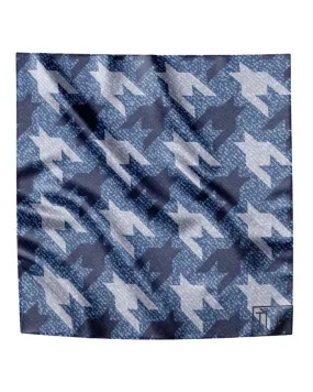 Tie Ur Knot Denim Houndstooth Print Square Scarf