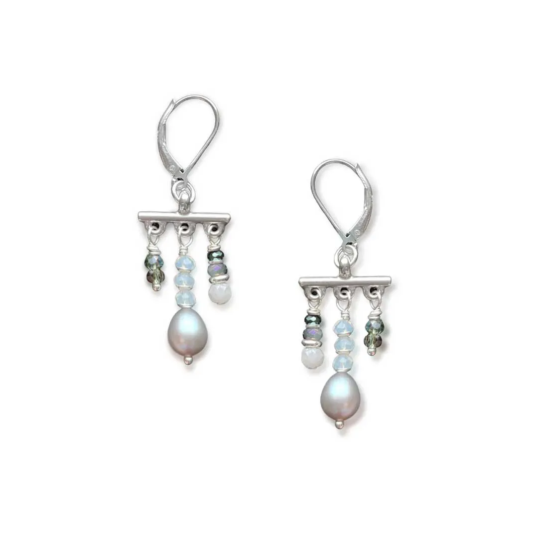 trilogy grey pearl earrings