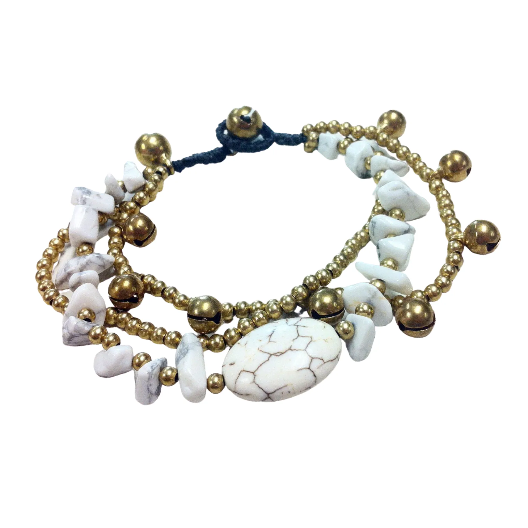 Triplicity Brass Bead Adjustable Bracelet - Thailand