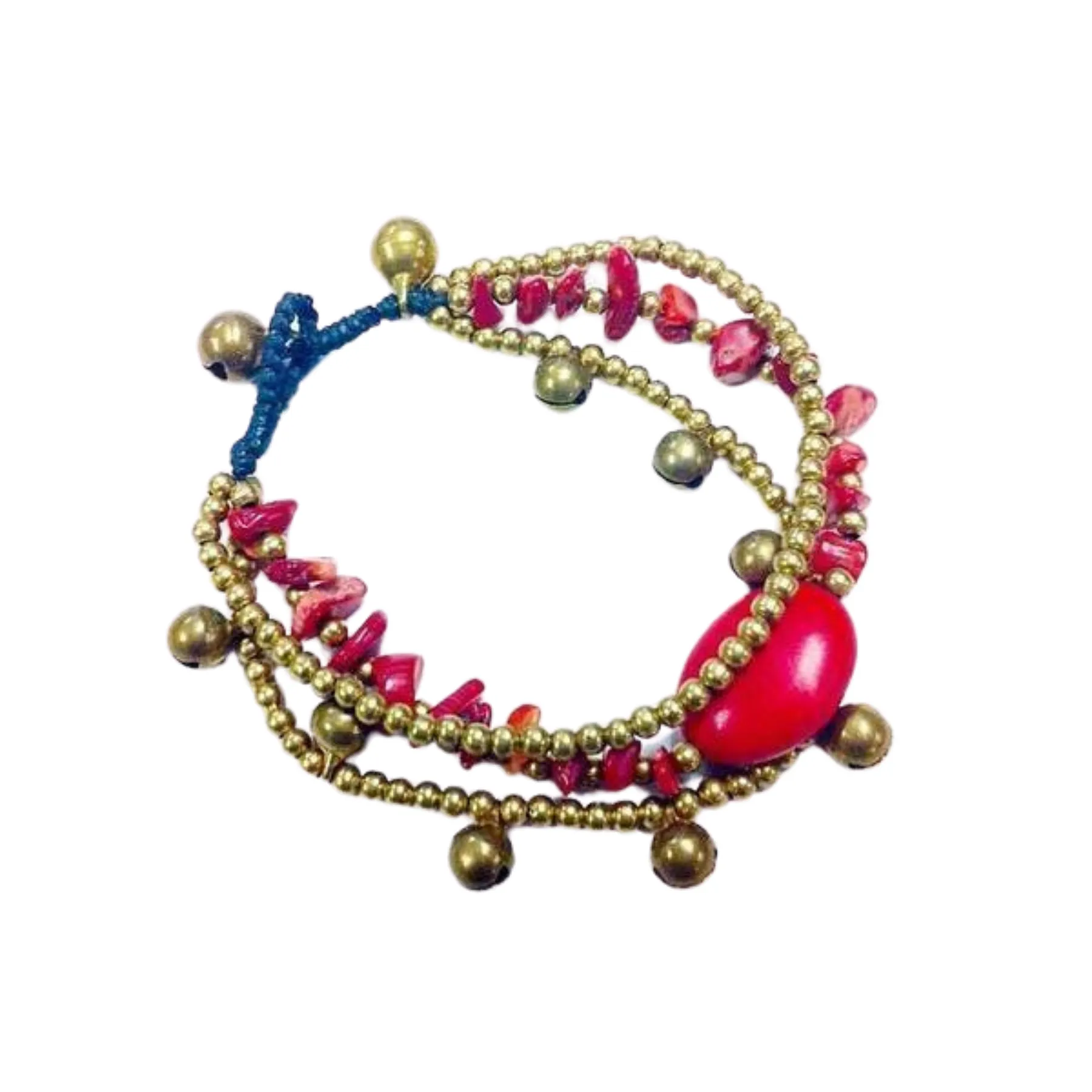 Triplicity Brass Bead Adjustable Bracelet - Thailand