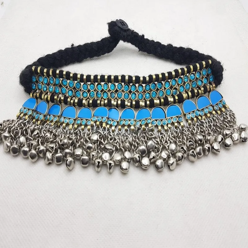 Turkmen Handmade Tribal Choker With Glass Stones