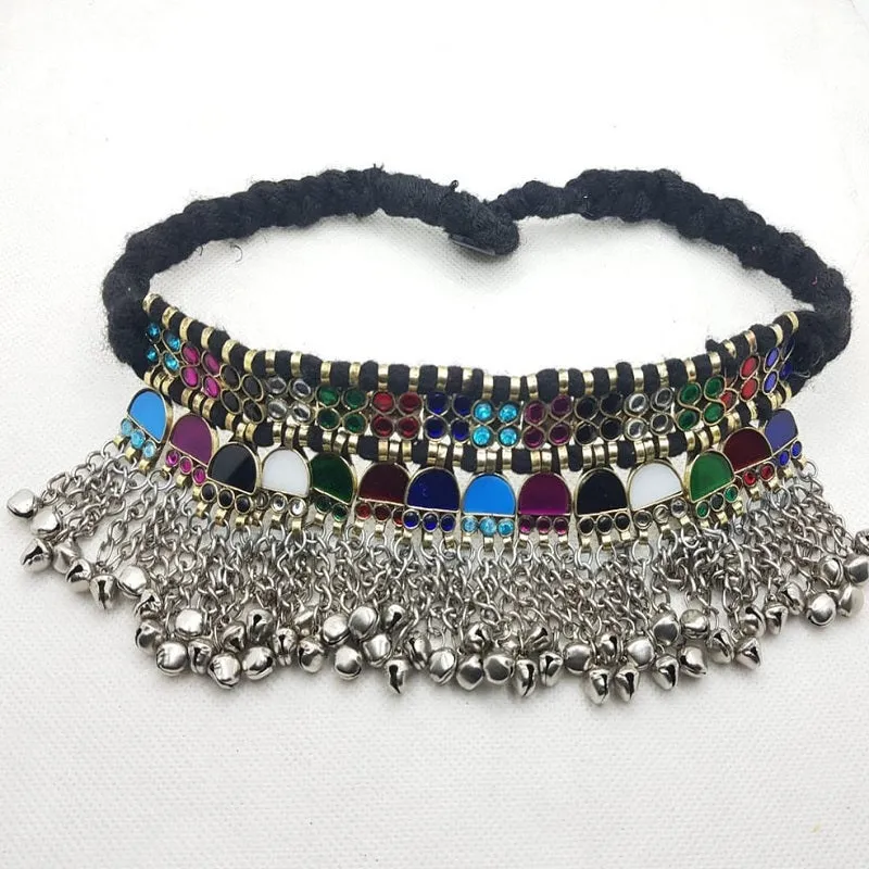 Turkmen Handmade Tribal Choker With Glass Stones