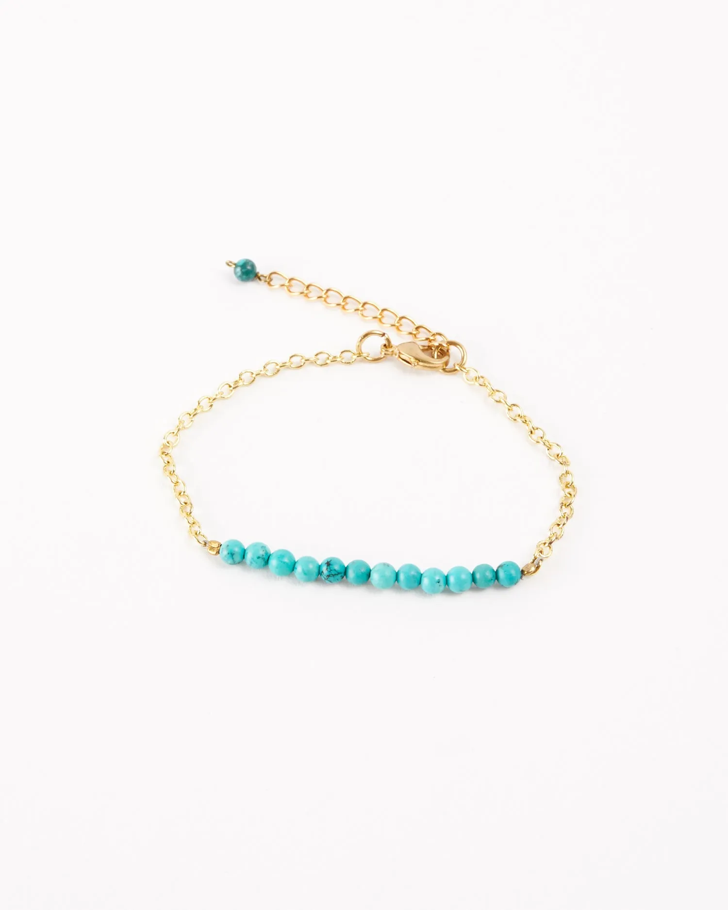 Turquoise and Gold Station Bracelet