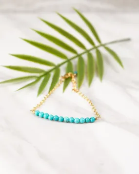 Turquoise and Gold Station Bracelet