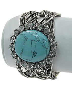 Turquoise Stone Cuff Bracelet