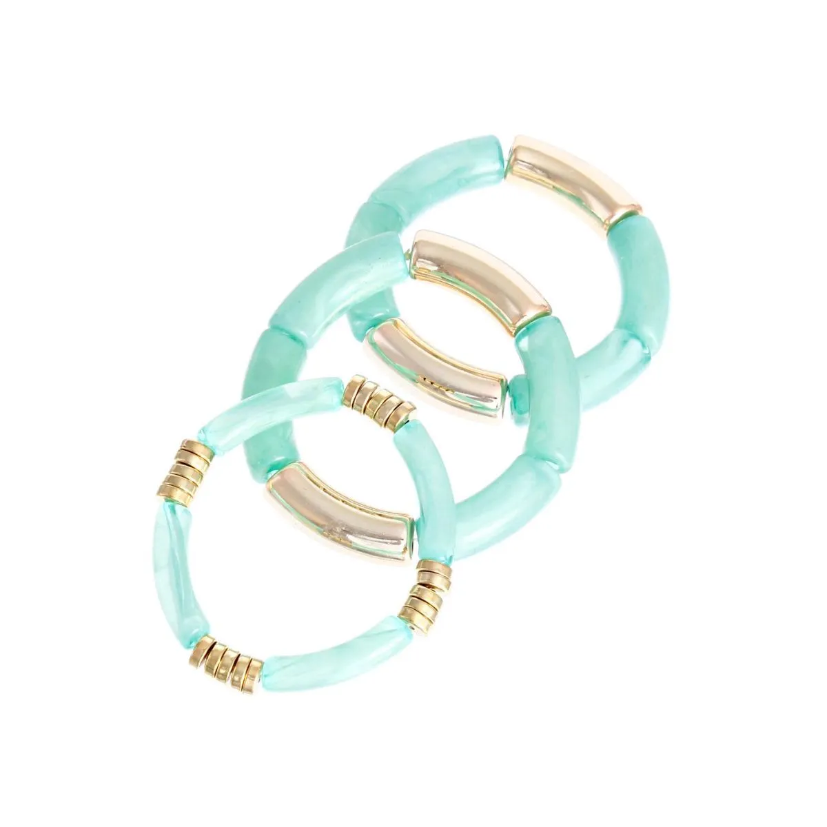 Turquoise Tube Stretch Bangle Set