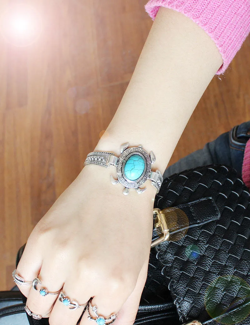 Turtle vintage turquoise bracelet