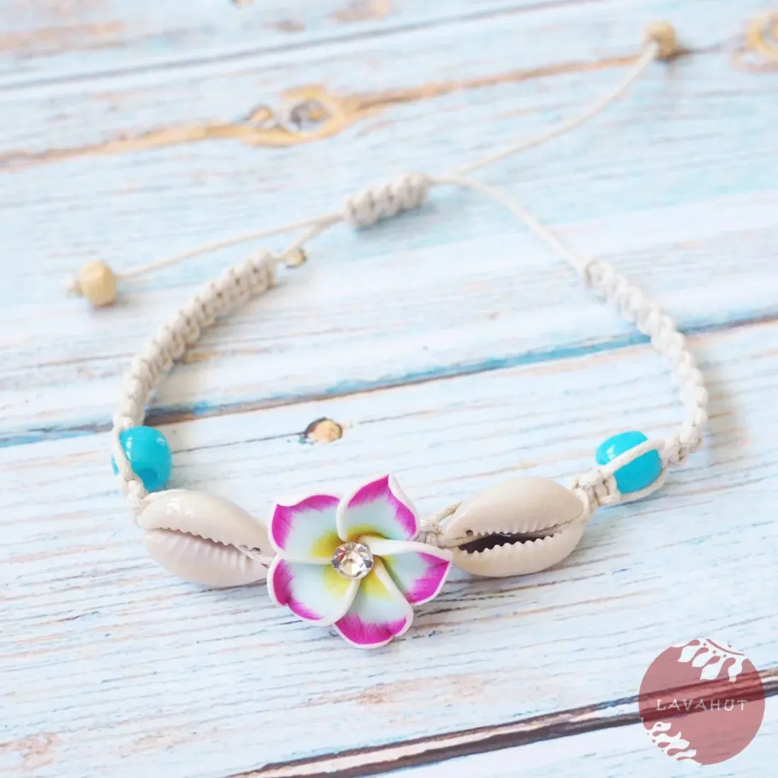 Twinkle Plumeria Blue Friendship Bracelet