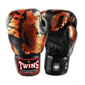 Twins Special FBGV-49 Flying Dragon Boxing Gloves Black/Bronze