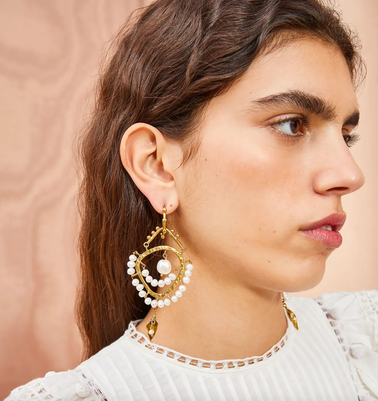 ULLA JOHNSON JEWELLERY - Beaded Chandelier Earring - Pearl