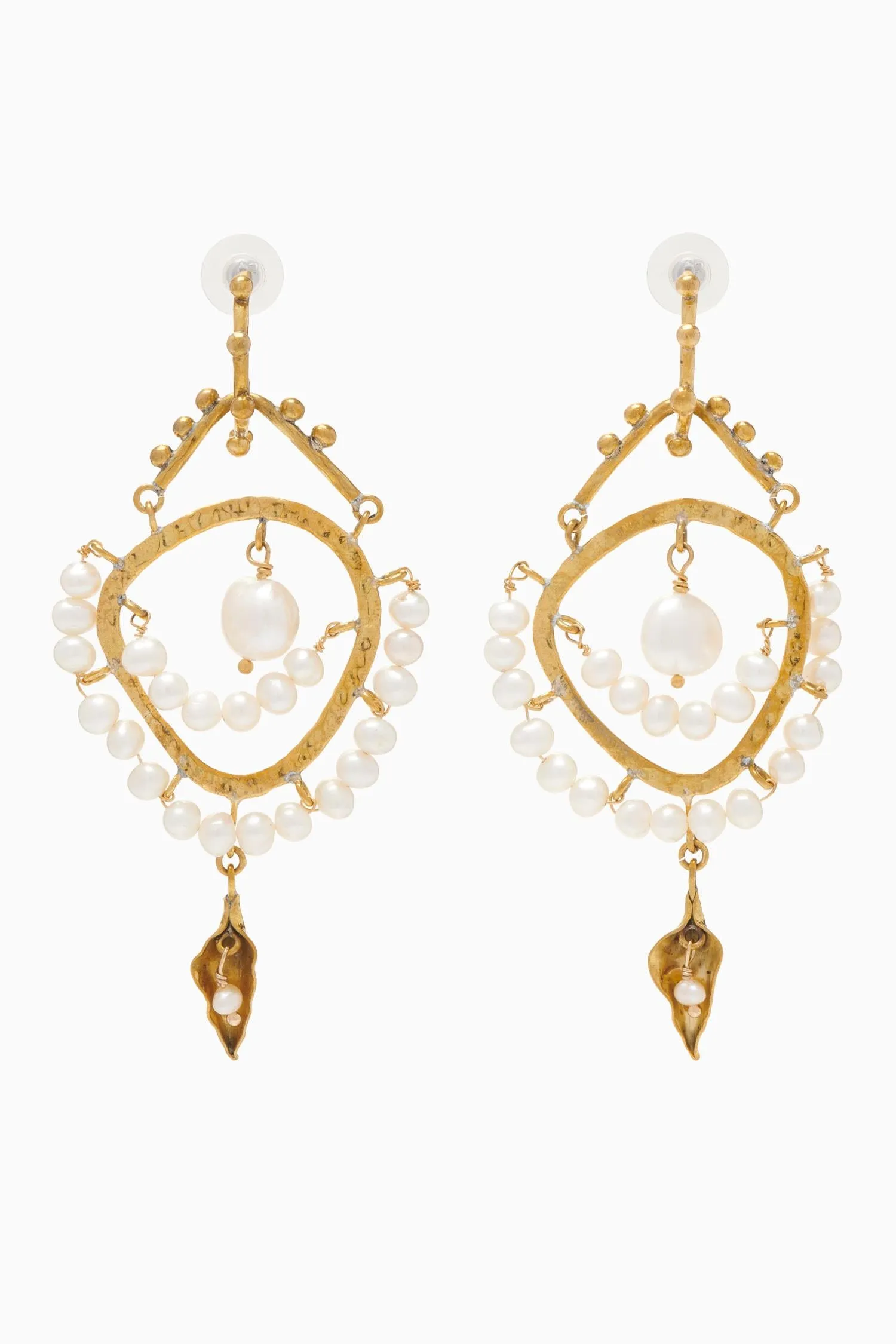 ULLA JOHNSON JEWELLERY - Beaded Chandelier Earring - Pearl