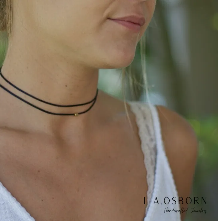 Ultra Thin Black Wrap Choker