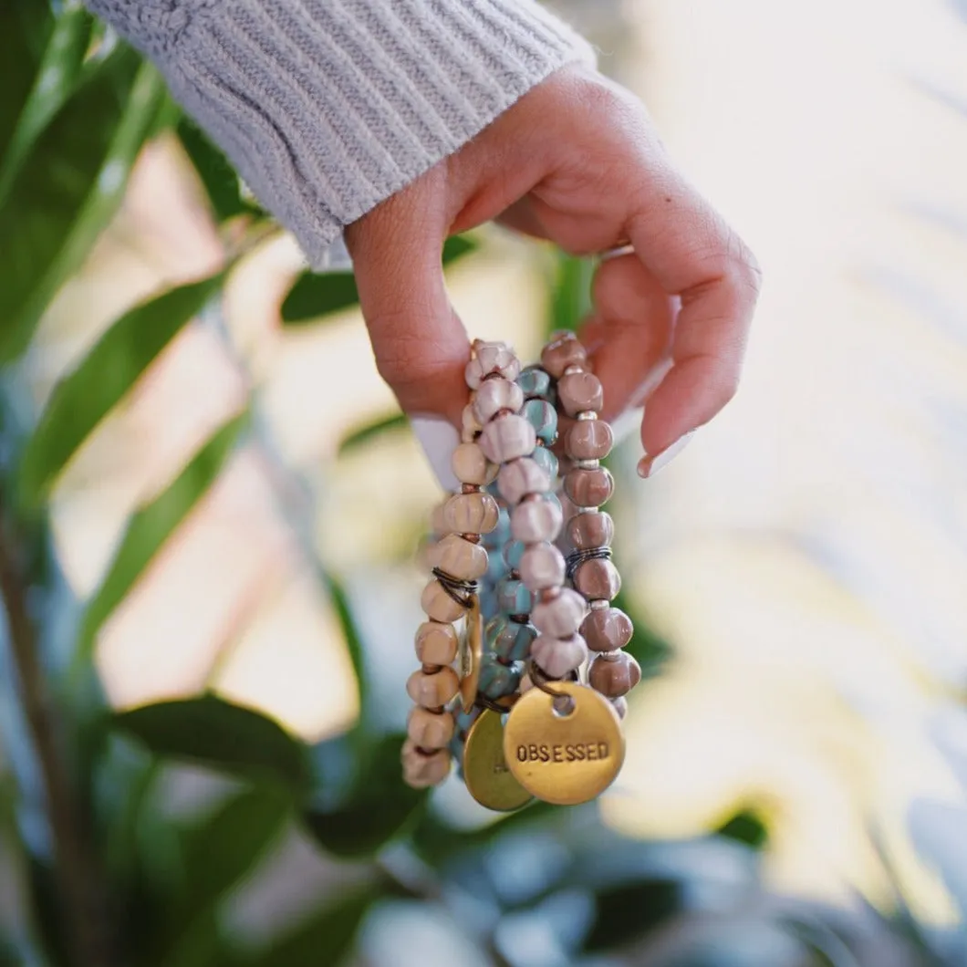 VANILLA DIP BEADED MESSAGE BRACELET