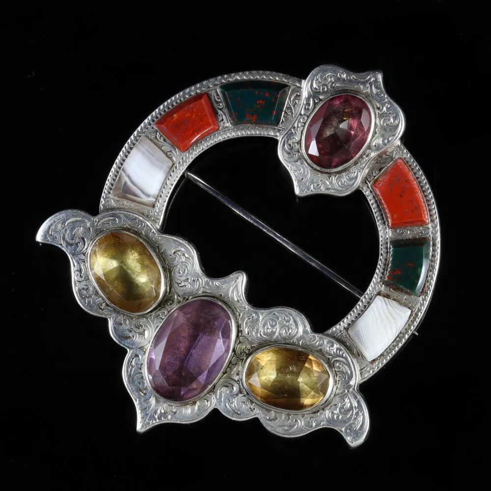 Victorian Scottish Silver Brooch Circa 1860