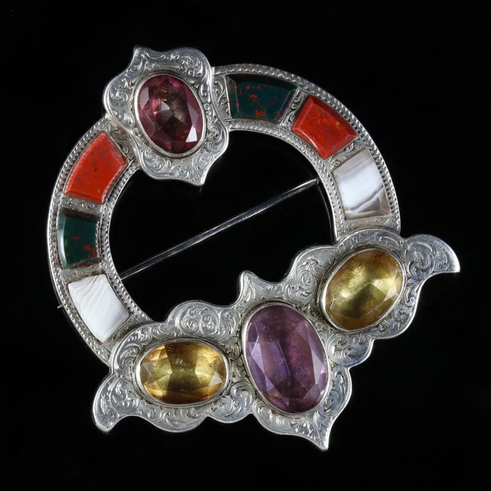 Victorian Scottish Silver Brooch Circa 1860