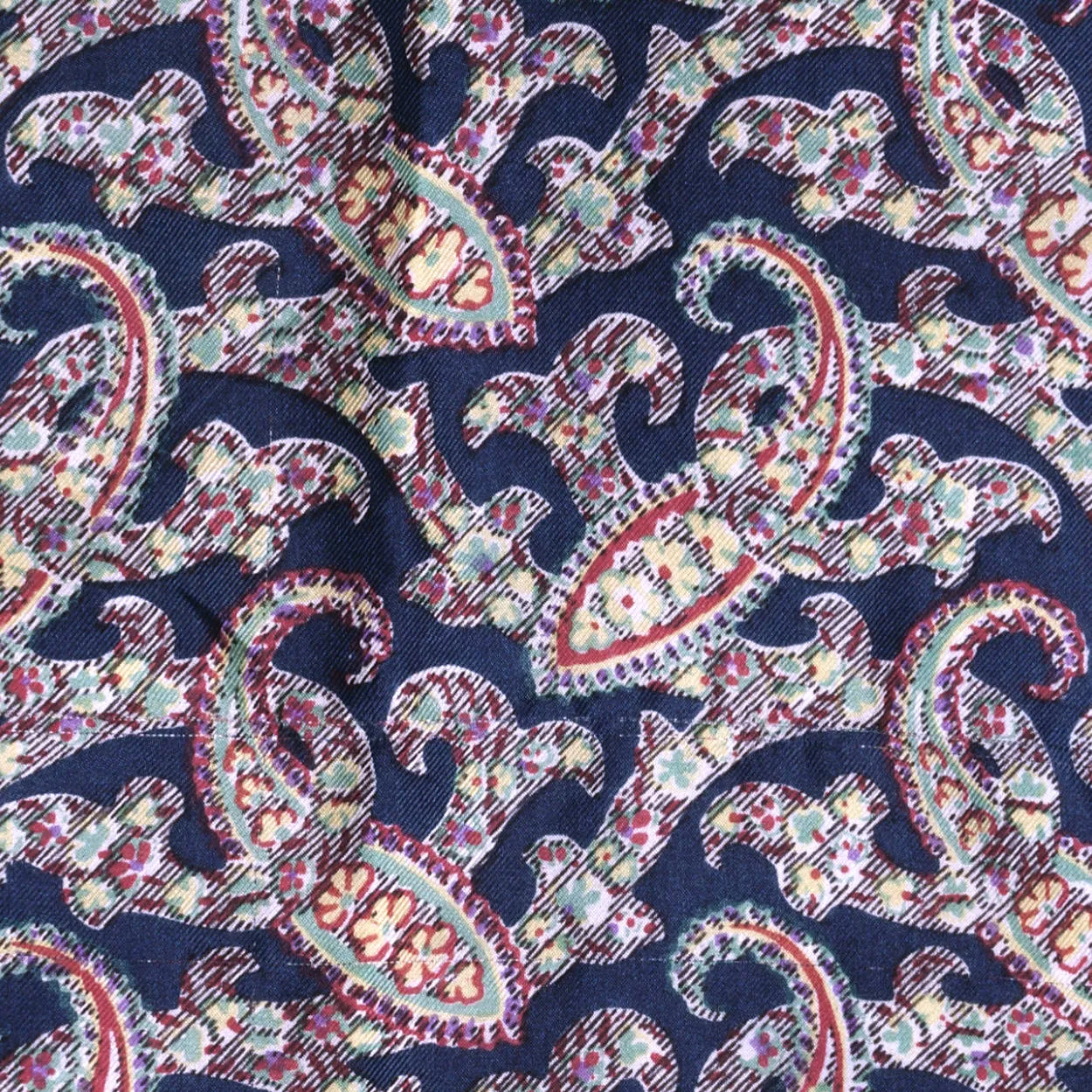 Vintage 1940s Liberty of London Paisley Silk Scarf Square w Cloth Label