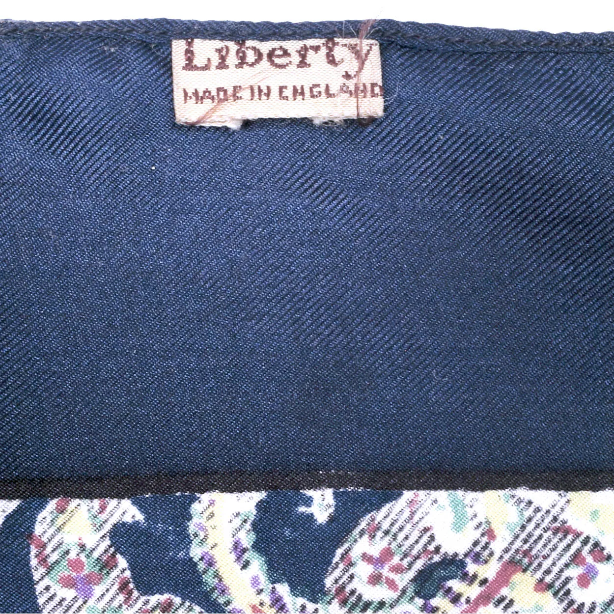 Vintage 1940s Liberty of London Paisley Silk Scarf Square w Cloth Label