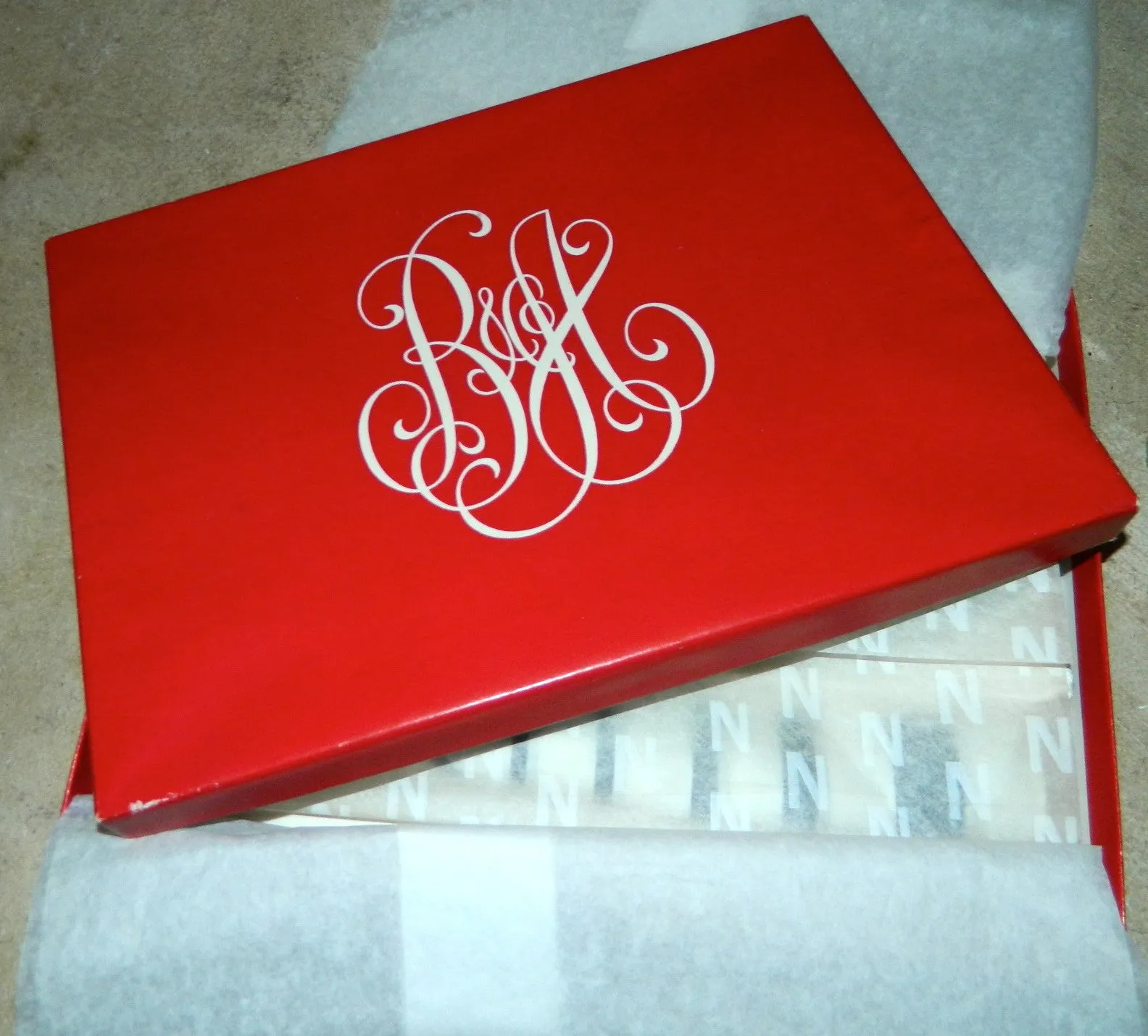 vintage 1960s Norman NORELL logo silk scarf / N monogram / B Altman box