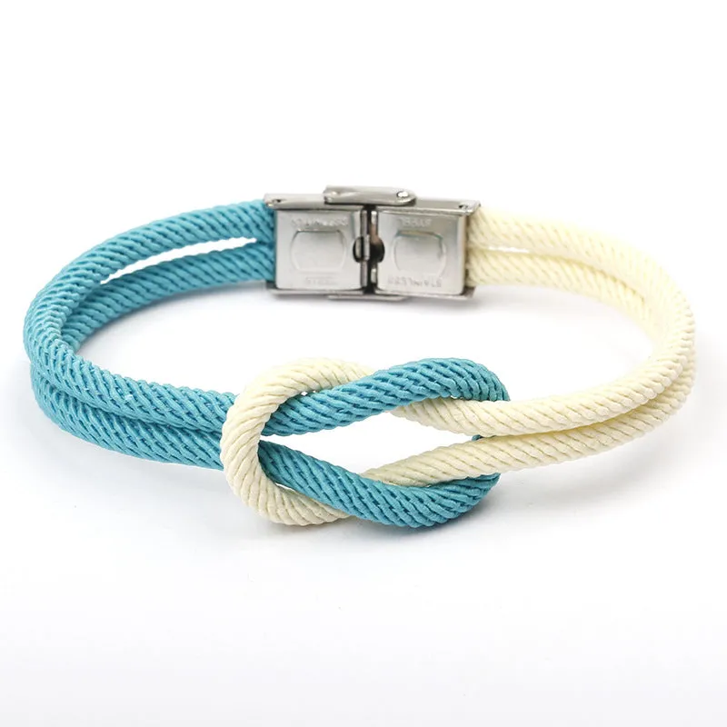 Vintage Anchor Handmade Diy Woven Bracelet Stainless Steel Mens Bracelets