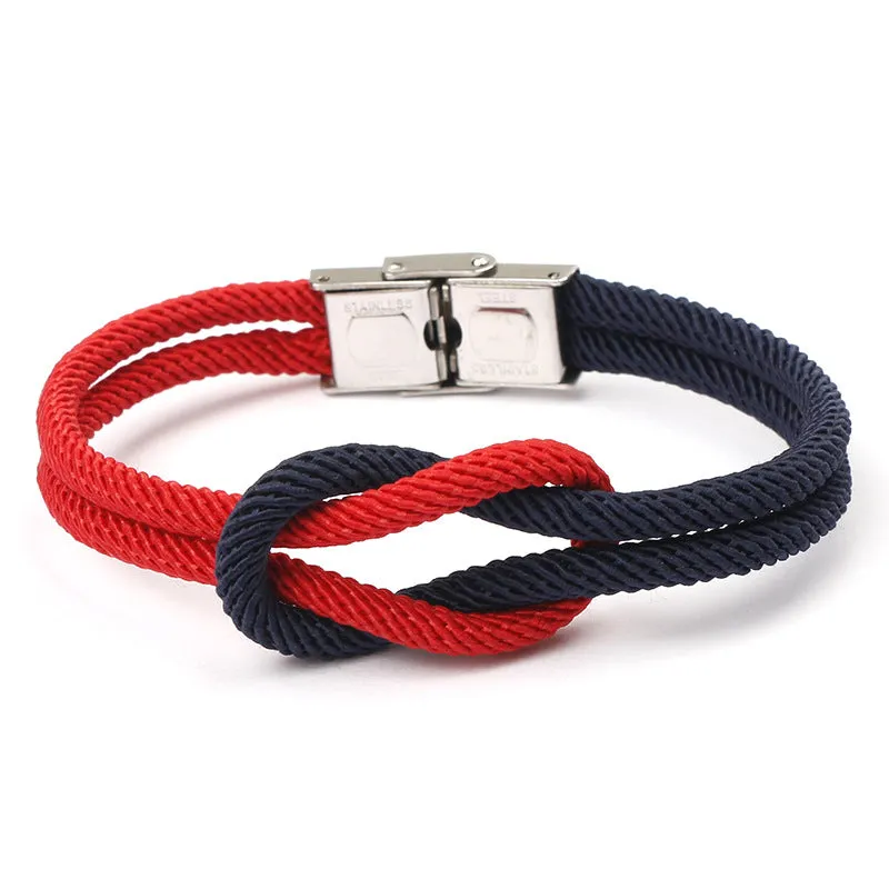 Vintage Anchor Handmade Diy Woven Bracelet Stainless Steel Mens Bracelets