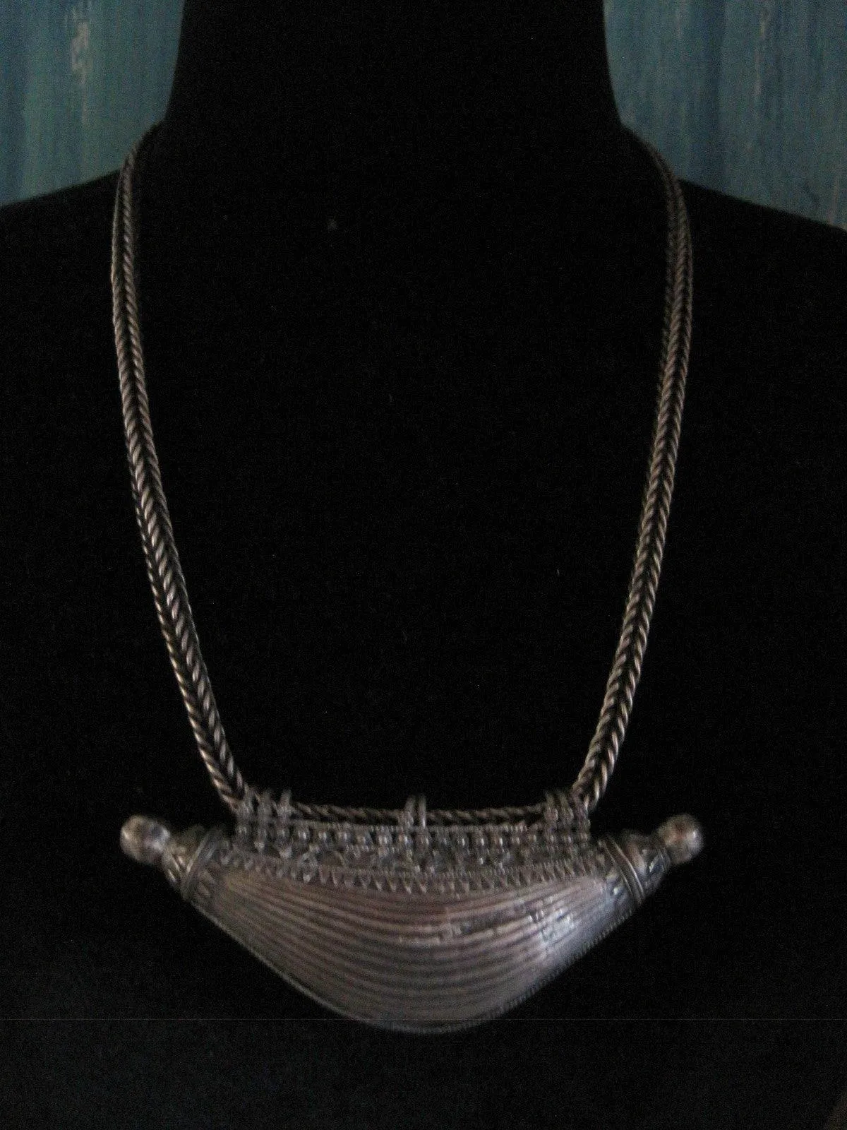 Vintage Silver Indian Amulet Necklace