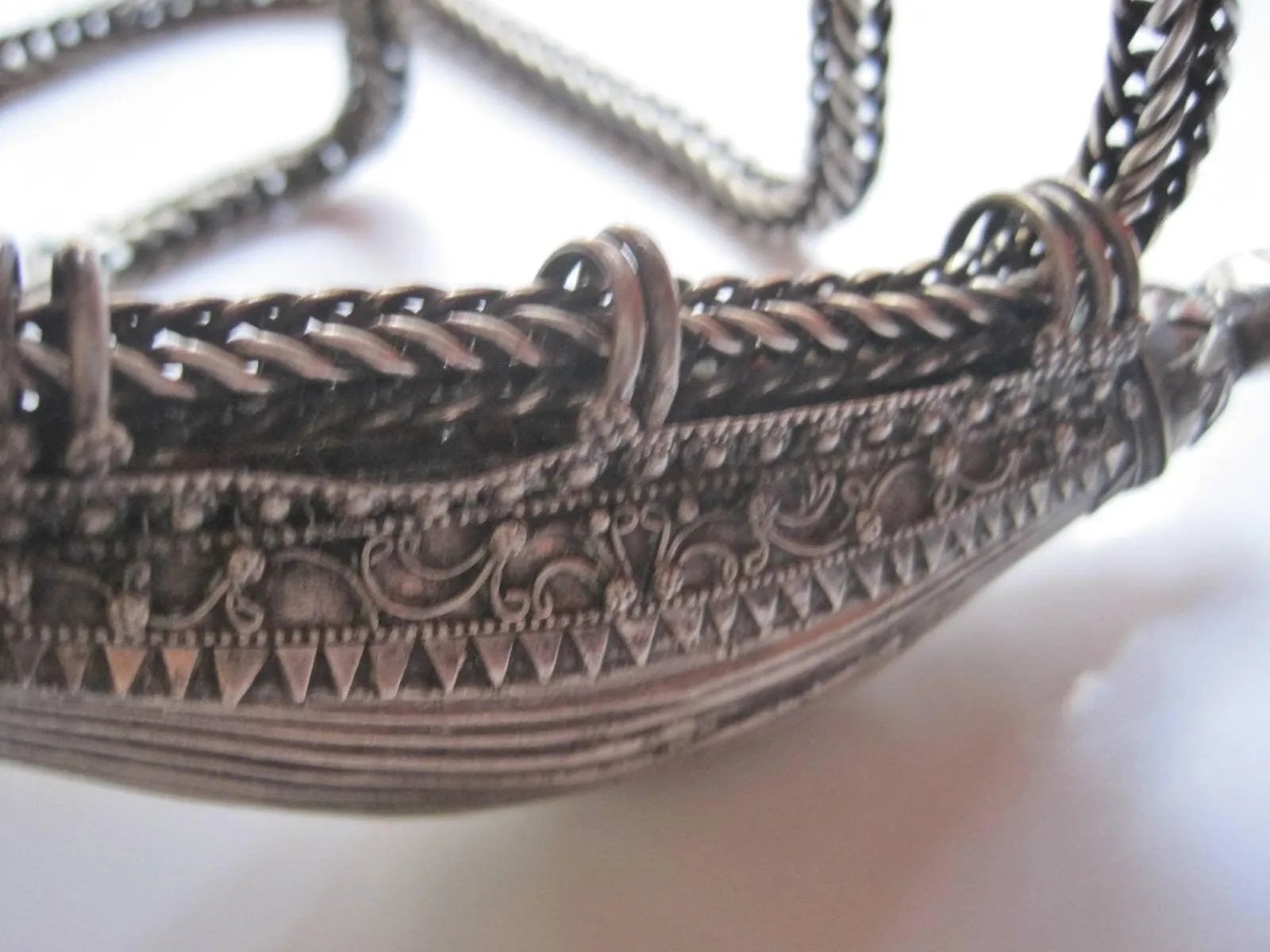 Vintage Silver Indian Amulet Necklace