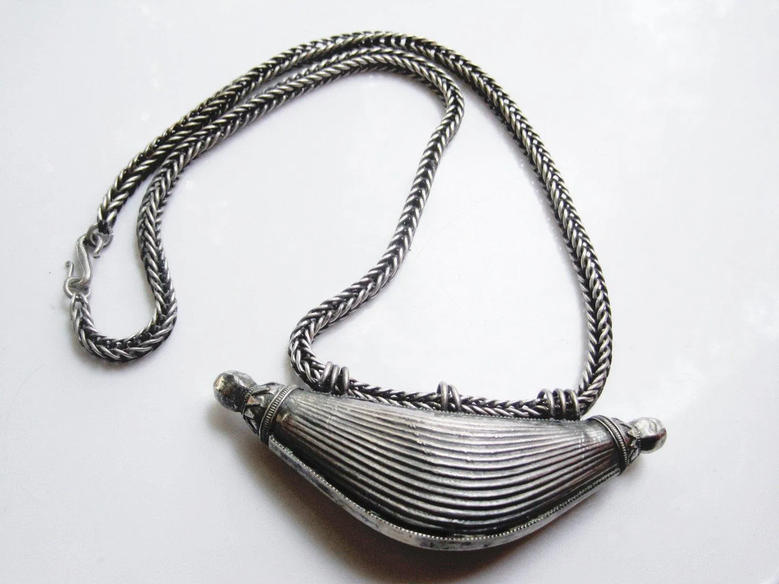 Vintage Silver Indian Amulet Necklace