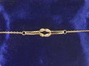 Vintage Solid 14k Yellow Gold Lovers Knot Bracelet 7"