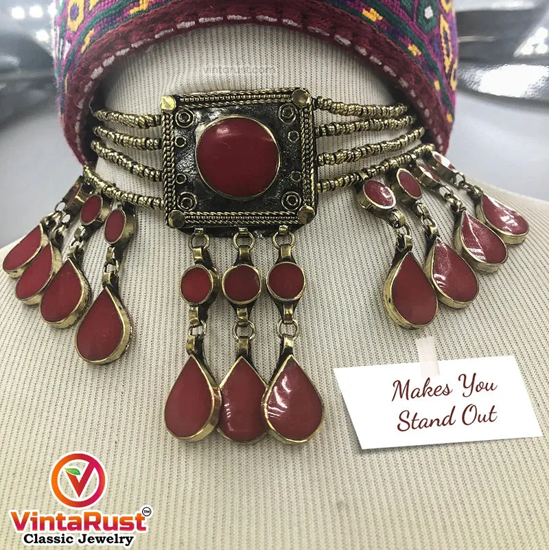 Vintage Style Boho Stone Choker Necklace