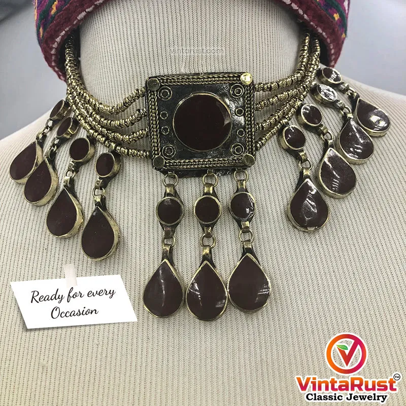 Vintage Style Boho Stone Choker Necklace