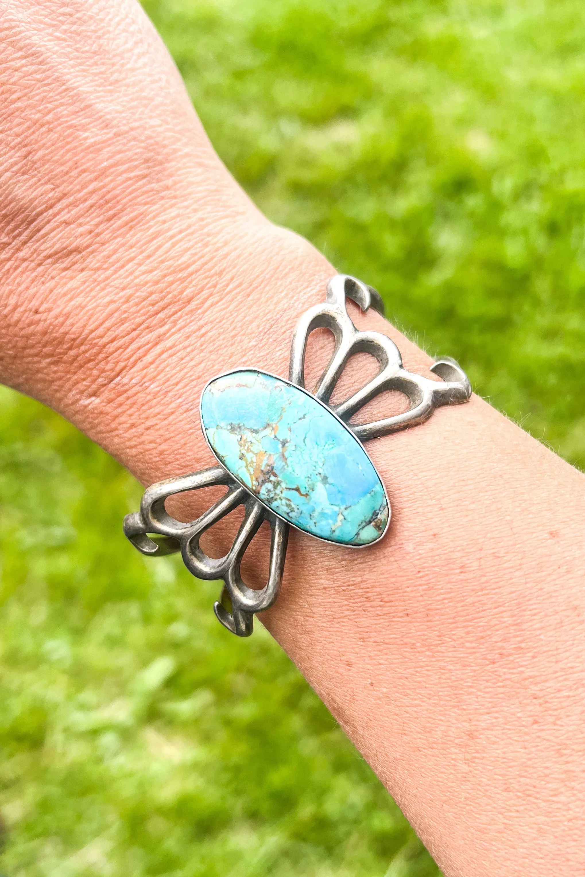 Vintage Turquoise Sand cast bracelet