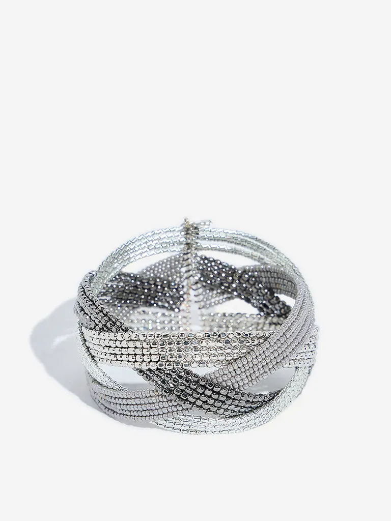 Westside Accessories Silver Beaded Turban Bracelet