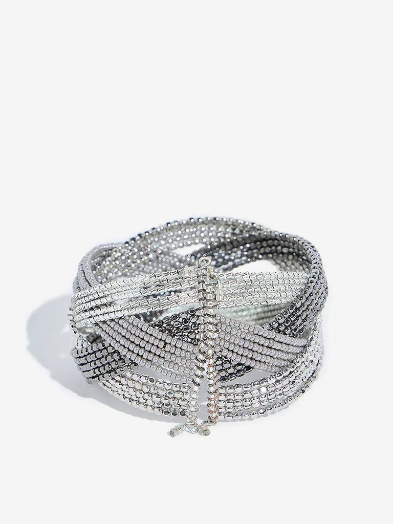 Westside Accessories Silver Beaded Turban Bracelet