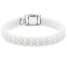 White Caviar Ceramic Beaded Bracelet | 9mm