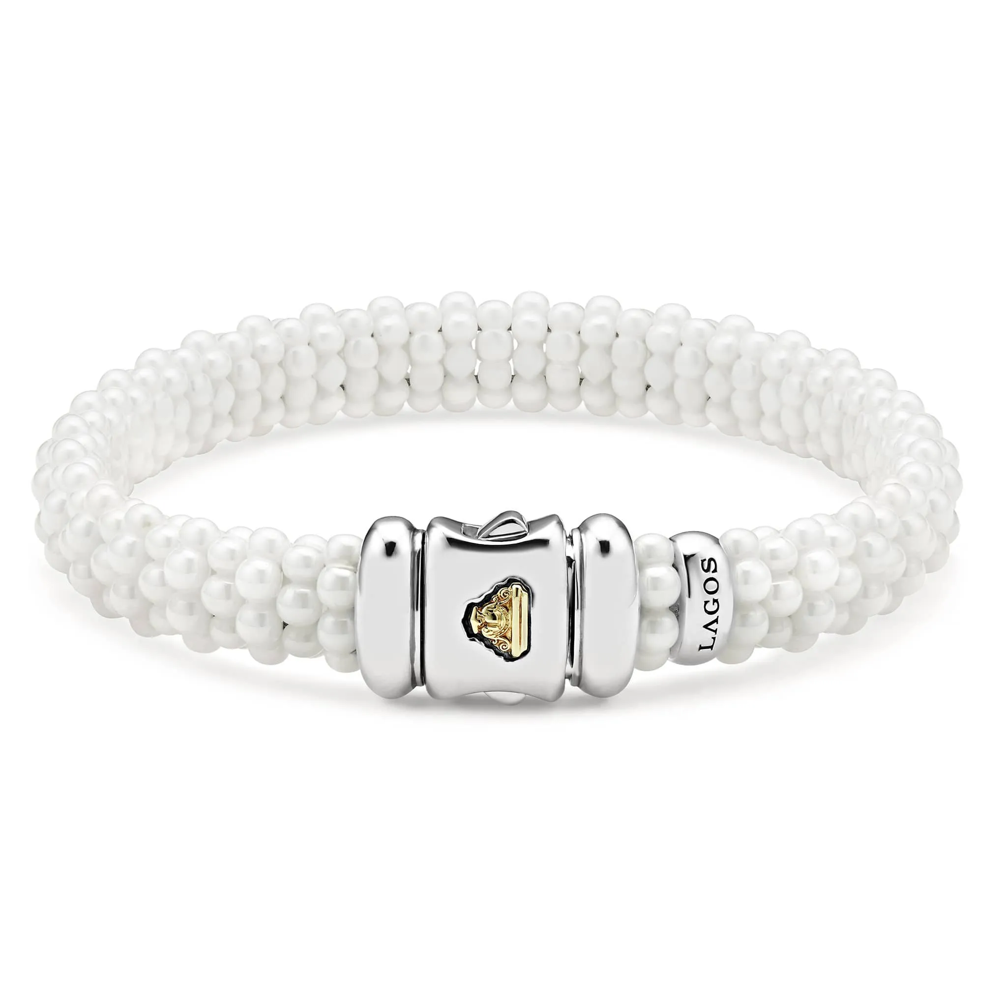 White Caviar Ceramic Beaded Bracelet | 9mm