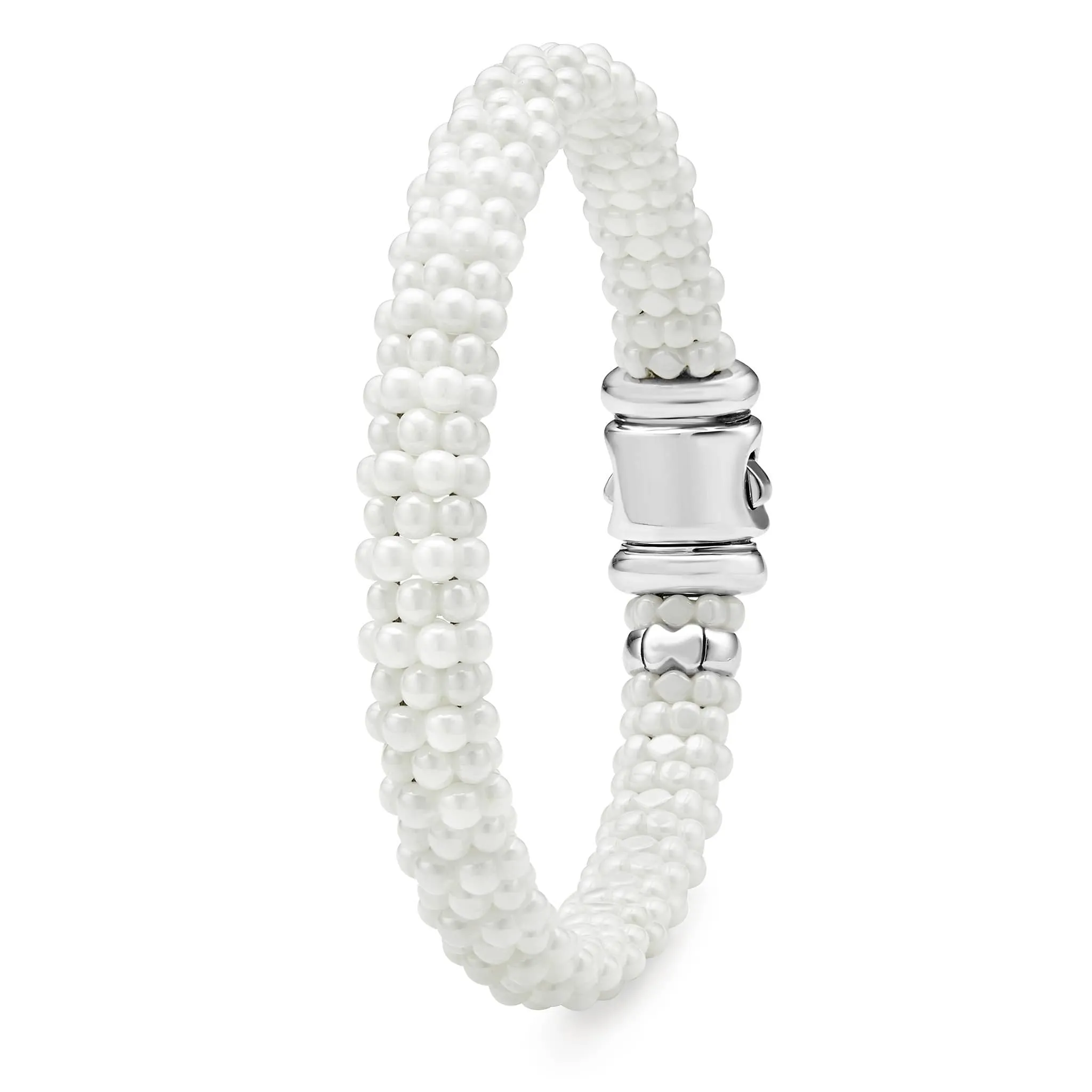 White Caviar Ceramic Beaded Bracelet | 9mm