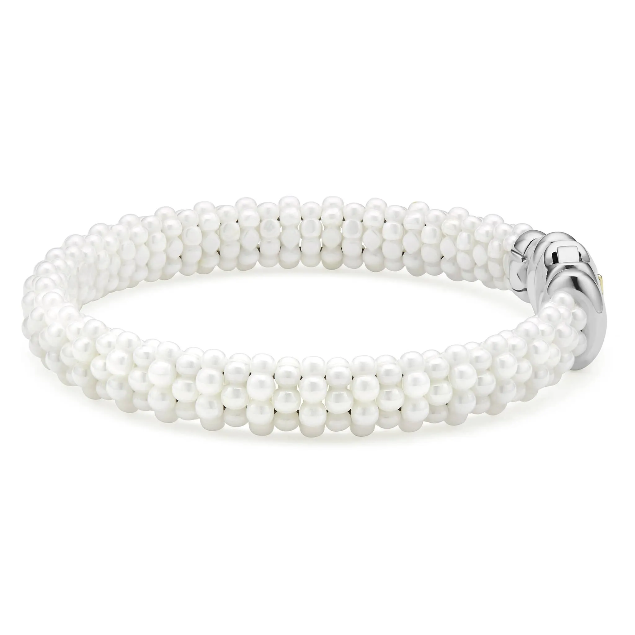 White Caviar Ceramic Beaded Bracelet | 9mm