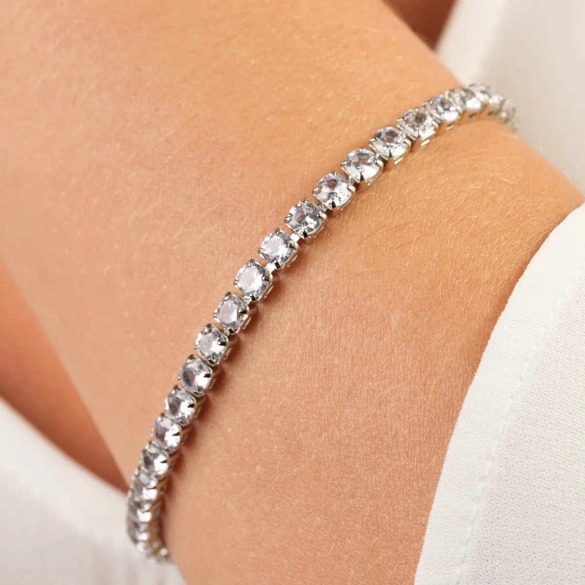 White Round Zirconia Tennis Bracelet