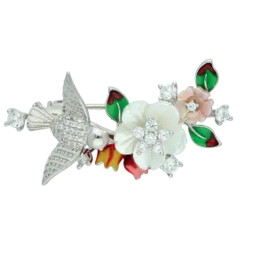 White Spring Brooch