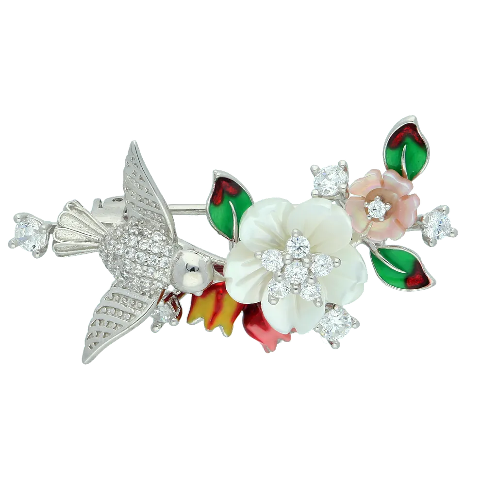 White Spring Brooch