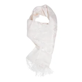 White Tuxedo Silk Scarf